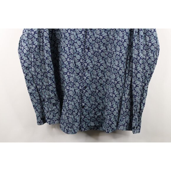 Express Mens 2XL XXL Slim Fit Paisley Tapestry Collared Button Shirt Cotton - Picture 3 of 11
